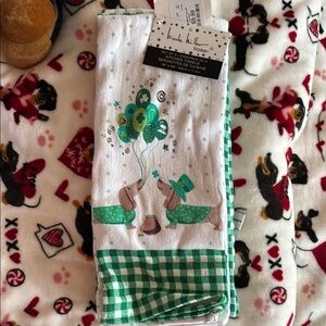 Nicole Miller St. Patrick's Day Kitchen Towel Set-Dachshunds